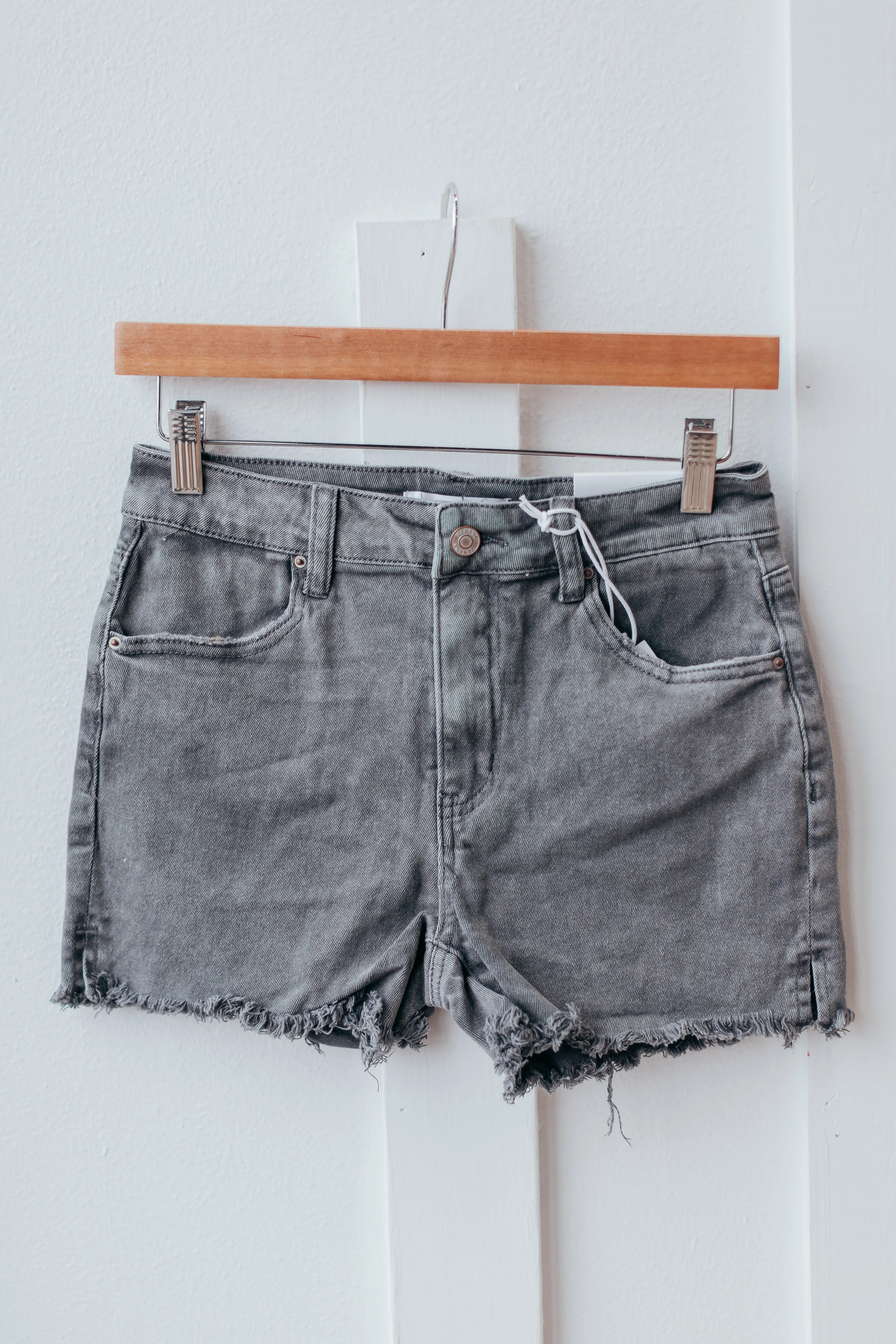 Zenana Acid Wash Frayed Shorts - 3 Colors